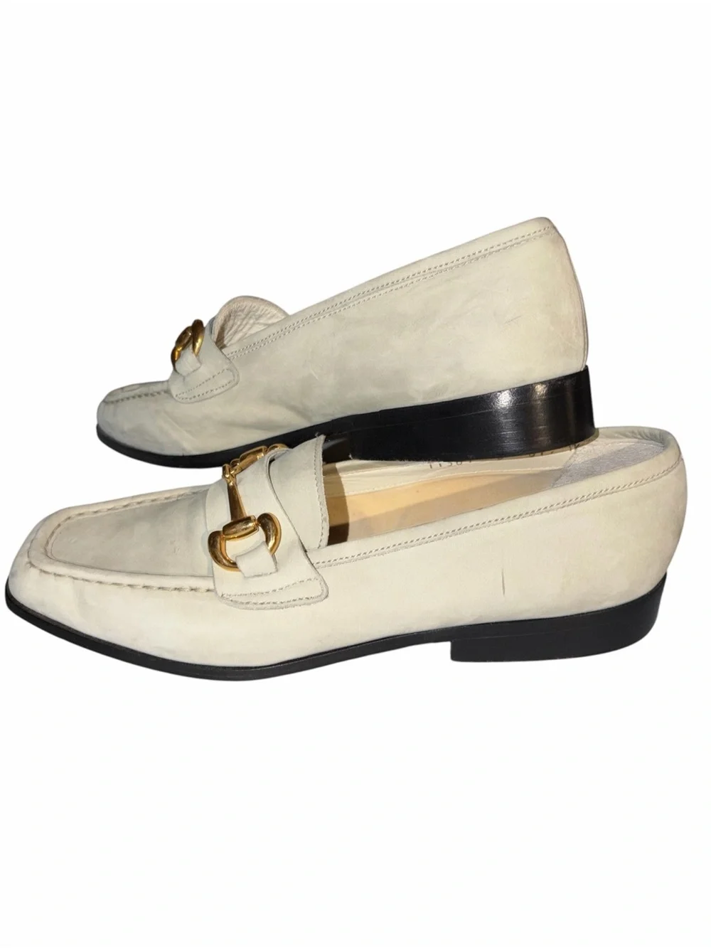 Vintage Joan & David Made Italy Green Suede Leather Horsebit Loafers 8 Old Money